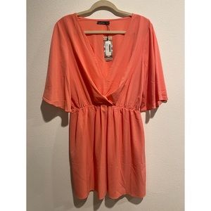 boohoo Plus Angel Sleeve Smock Dress